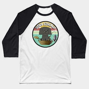 Cute black dog has gone fishing Baseball T-Shirt